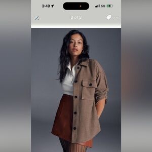 NWT Anthropologie Women’s Brown Shirt Jacket/Shacket 3X $100